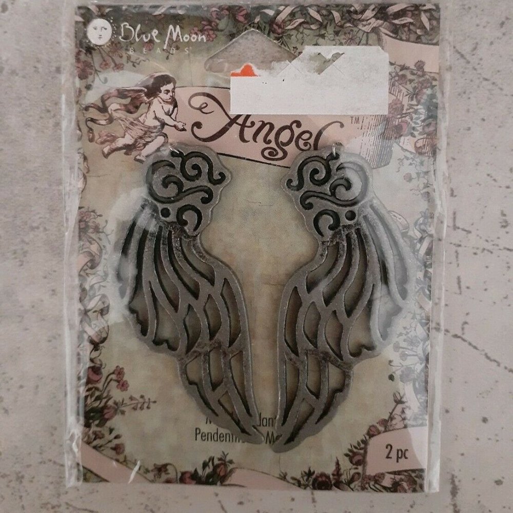 blue moon beads ANGEL WINGS Metal Pendants *NEW* Jewelry Charm DIY